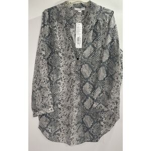 Amour Vert NWT Womens Amy Serpentine 3/4‎ Sleeves Size M Washable Silk Blouse